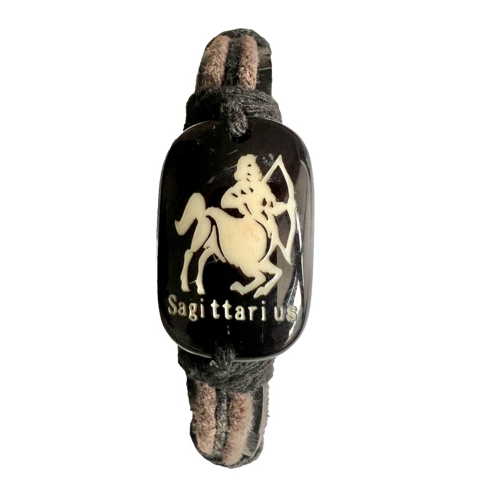Sagittarius‎ Leather Bracelet Artisan Zodiac Sign Jewelry Accessory